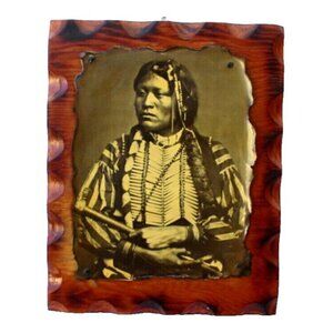 Vintage 1970s Native American Indian Wall Hanging Plaque Decor